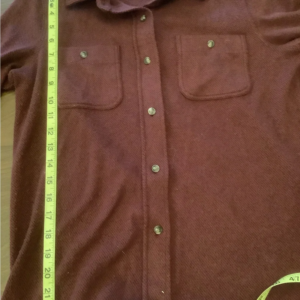 Faherty Brushed Knit Button Up Shirt Burgundy Cozy Soft Top Small - Picture 7 of 9